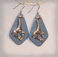 Boucles d'oreilles Girafes émail argent 925