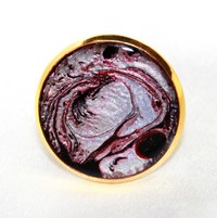 Bague Or Moony argent/rubis peinture et résine