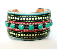 Bracelet manchette Bohème turquoise